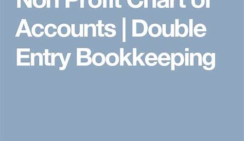 Non Profit Chart of Accounts | Double Entry Bookkeeping | Chart of