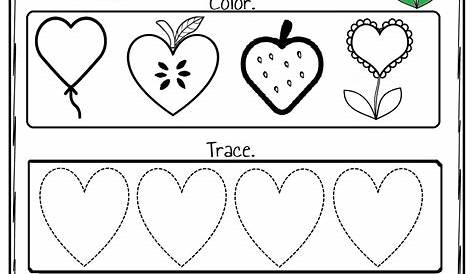 heart worksheet for kindergarten
