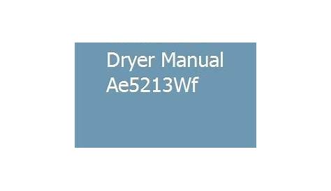 Speed Queen Commercial Dryer Manual Ae5213Wf | Speed queen, Speed queen