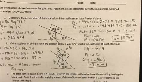 Fall Physics Worksheet Answers