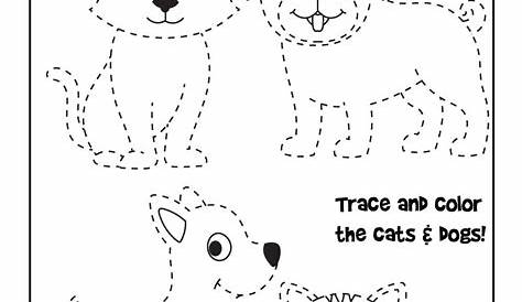 Trace and Color the Animals Worksheet | Woo! Jr. Kids Activities