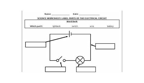 Science worksheet: Label parts of an electrical circuit - Made By Teachers