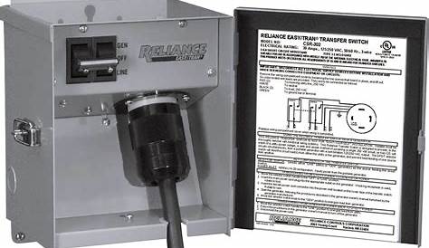 Reliance Generator Transfer Switch — Single Circuit, 7500 Watts, Model