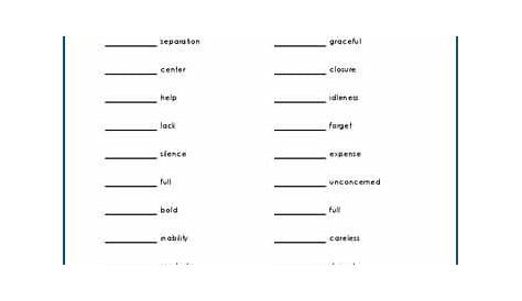 antonyms grade 4 worksheet