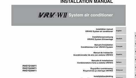 Daikin RXY12MY1 Installation manual | Manualzz