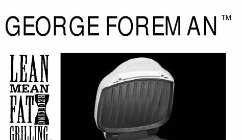 GEORGE FOREMAN GR10ABW OWNER'S MANUAL Pdf Download | ManualsLib