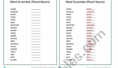 scrambled words worksheets
