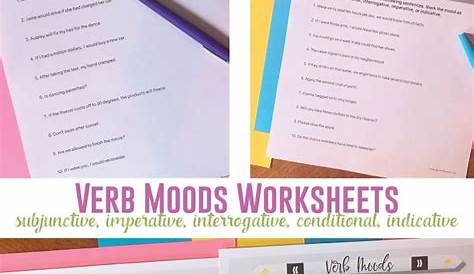 Verb Moods Worksheets | Grammar worksheets, Grammar practice, Teaching