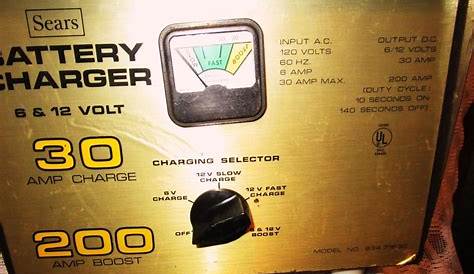 sears 6/2 amp battery charger manual