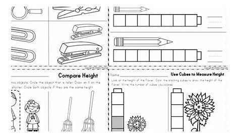measuring height worksheet for kindergarten