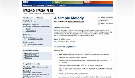 A Simple Melody Worksheet for 5th - 8th Grade | Lesson Planet