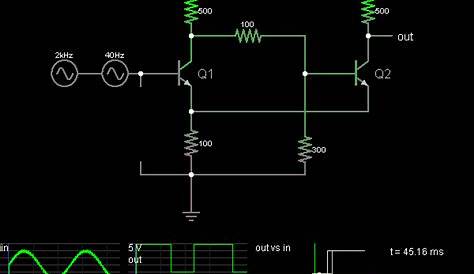 schmitt trigger circuit diagram using transistor