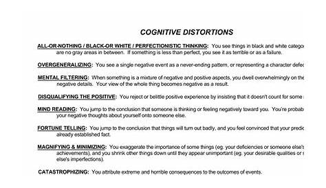 Cognitive Worksheets For Adults Pdf - Cognitive Restructuring Thoughts