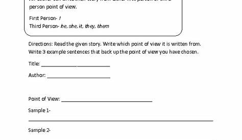 worksheet on point of view