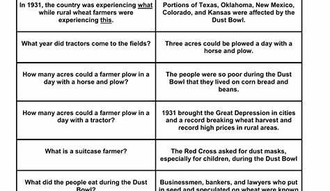 The Ecology Of The Dust Bowl Worksheet Answers