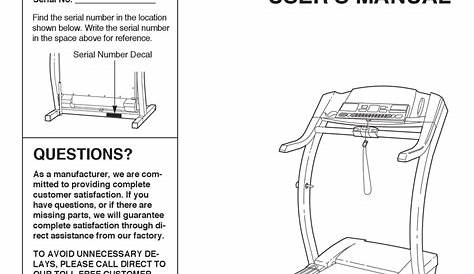 proform 785 tl treadmill user manual