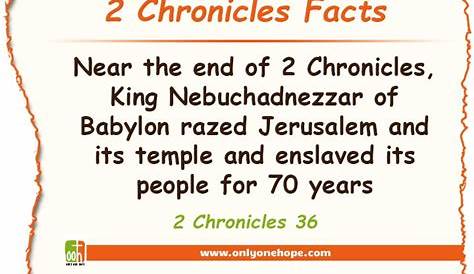 Fun Facts About 2 Chronicles - Only One Hope