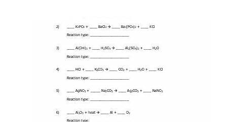 Types Of Chemical Reaction Worksheet Ch 7 Answers - worksheet