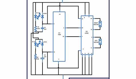 circuit diagram for obstacle avoiding robot