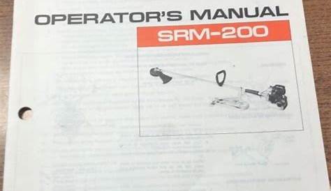 ECHO WEED AND GRASS TRIMMER OPERATOR'S MANUAL SRM-200 | eBay