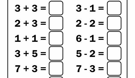 simple addition and subtraction worksheets