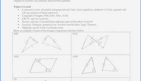 Geometry Unit 3 Review Worksheet Answers - Preschool Worksheets