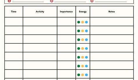 free time management worksheet