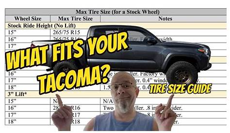 tacoma tire comparison chart