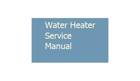 rheem water heater owner's manual