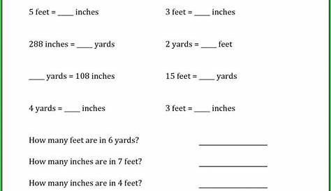 measurement worksheet 5th grade