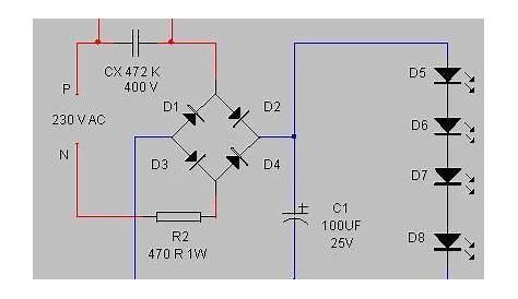 AC Powered 220V Led Circuit in 2020 | Electronic circuit projects, Led