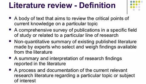 which of these describe a literary review