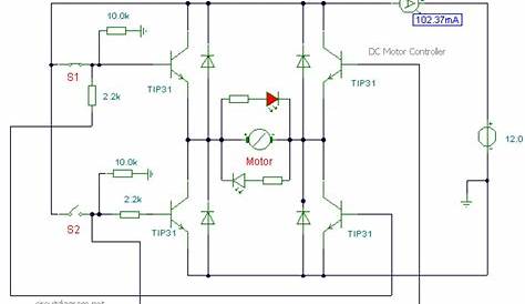 DC Motor Controller using Transistor TIP31 - Circuit Scheme