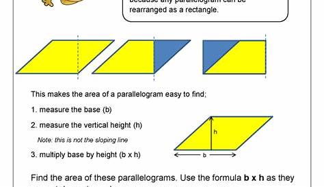 Area of parallelograms - Measuring in Year 6 (age 10-11) by URBrainy.com