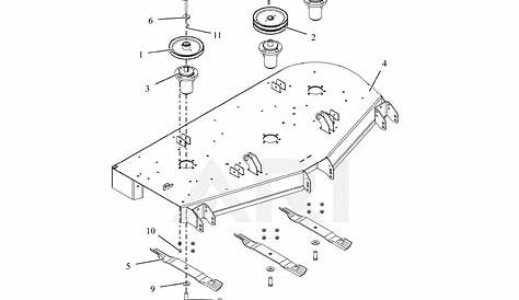Gravely 991156 (035000 - ) ZT HD 60 Parts Diagram for Deck, Belts, Blades And Spindles - 60"