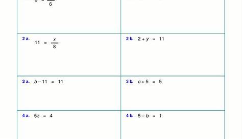 easy linear equations worksheets