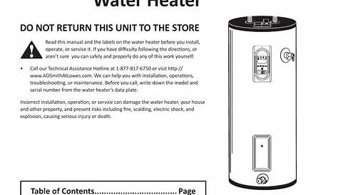 Ao Smith 50 Gallon Electric Water Heater Wiring Diagram - Wiring Diagram