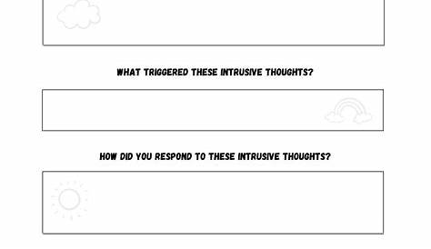 Intrusive Thoughts Reflection CBT Worksheets Psychology | Etsy