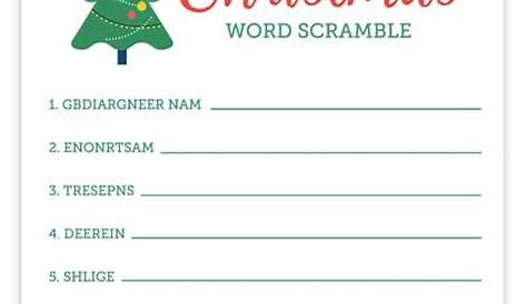 Christmas Word Scramble | Free Printable Christmas Activities