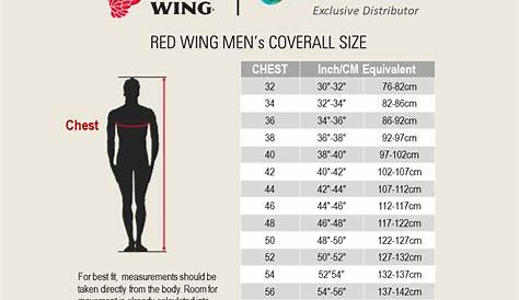 red wing sizing chart