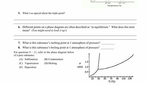 phase diagram worksheets answers key