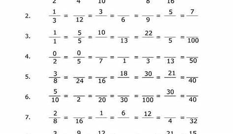 identifying equivalent fractions worksheet