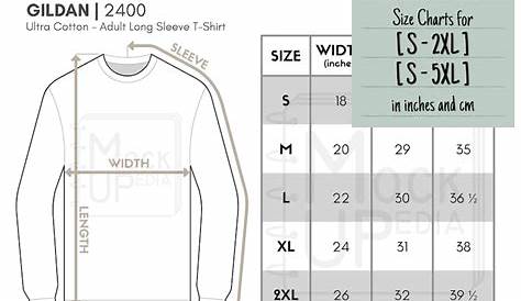 gildan long sleeve shirt size chart