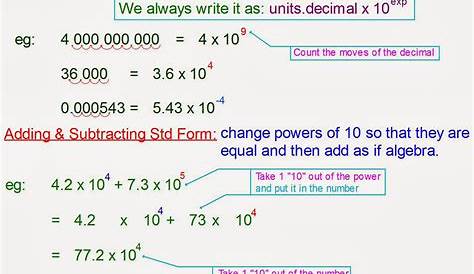 scientific notation to standard form worksheets