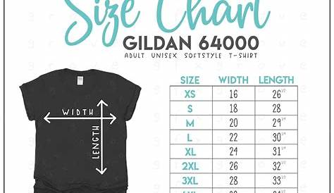 Gildan 64000 Size Chart Gildan Unisex Softstyle T-Shirt Size | Etsy