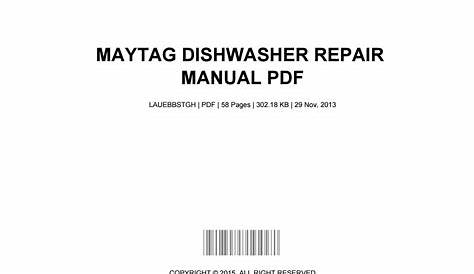 maytag dishwasher parts manual