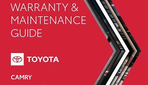 Toyota Camry I4 2.5L (2018+, 8th gen) Maintenance Schedule