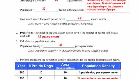 Population Density Worksheets | 99Worksheets