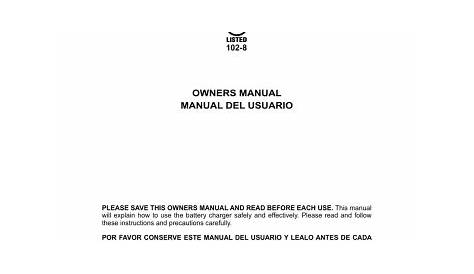 Schumacher SC1281 Automatic Battery Charger Owner Manual | Manualzz