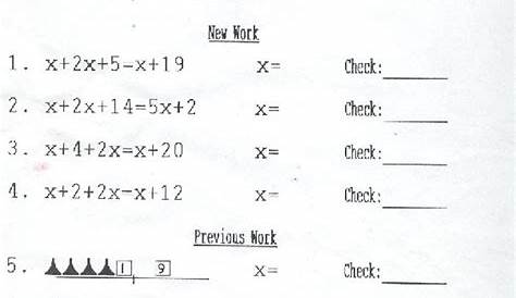 hands on equations worksheets